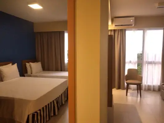 Quartos do São Pedro Thermas Resort têm capacidade para até quatro pessoas