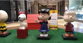 Exposição do Snoopy em SP arrecada ração para pets abandonados