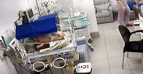 Imagens mostra bebê caindo de incubadora em UTI neonatal no Pará