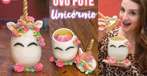 Ovo de Páscoa em formato unicórnio para comer de colher