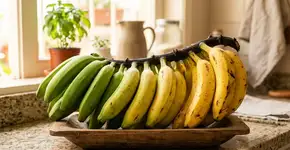 Os 4 níveis de maturação das bananas, verde, crua, madura e muito madura, qual você pode comer?