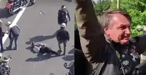 Além da falta de máscara, motociata de Bolsonaro promove acidente