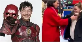Ezra Miller, ator de ‘The Flash’, aparece enforcando mulher e a derrubando
