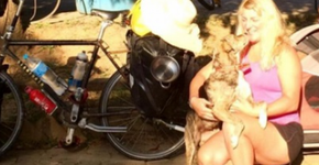 Britânica viaja o mundo de bicicleta para ajudar animais