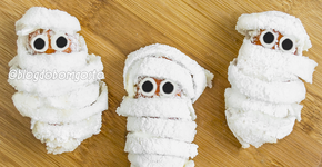 Para o Halloween: múmias de tapioca