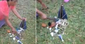 Pastora quebra imagens de santa e vídeo repercute na internet