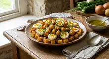 Featured side: Damián Betular, chef: “Na salada de batata e ovo, eu não uso batatas cozidas, eu uso batatas fritas.”