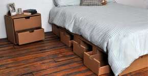 Móveis de papelão reciclado dobram como origami