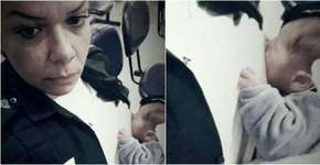 Policial amamenta bebê que seria abandonado