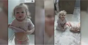 Surpresa! Veja a reação dessa mãe ao ver a casa cheia de talco