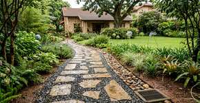 Como pavimentar um jardim sem cimento: materiais, estratigrafia e critérios de projeto