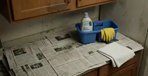 Como limpar acima dos armários da cozinha