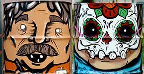 Grafiteiro usa arte de rua para resolver falta de lixeiras em Curitiba