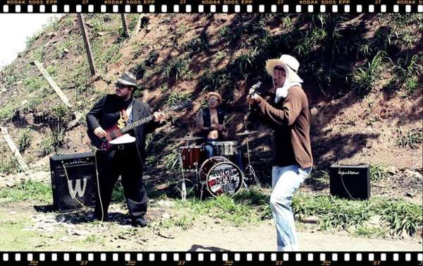 Rock D´La Rua na gravações do clipe Novo Velho Oeste