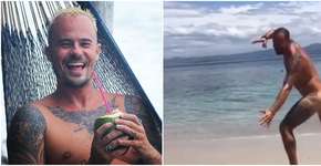 Paulinho Vilhena desafia Instagram ao postar vídeo pelado na praia