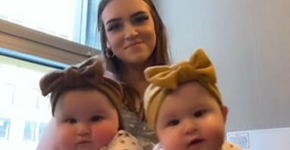 Mãe pequeninha fica famosa com vídeos de filhas ‘enormes’