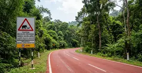 A Índia está inaugurando sua primeira “estrada vermelha” para salvar a vida selvagem, e o truque não são cercas ou radares de velocidade, mas sim uma superfície que força os motoristas a desacelerar quase sem perceber.
