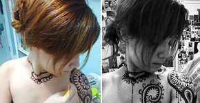 Artista brasileira utiliza o próprio corpo como tela para pinturas