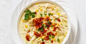 Receita de frango com milho cremoso