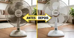 Limpe o ventilador sem remover a grade, um método fácil que pode ser feito com utensílios de cozinha.
