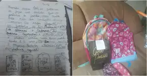 Criança comove família ao pedir material escolar em cartinha de Natal