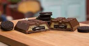 Barra de chocolate com um delicioso recheio de Oreo para se acabar comendo!