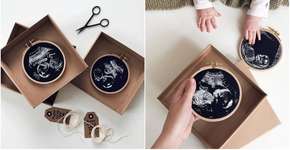 Ela bordou o próprio ultrassom e eternizou esse momento especial