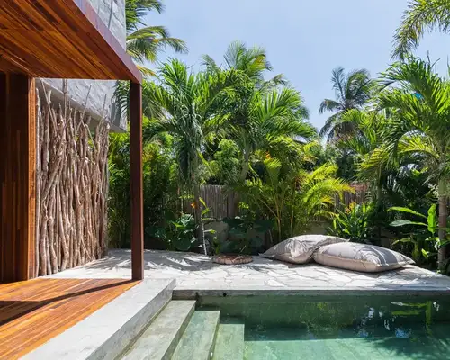 Algumas suítes contam com piscina privativa