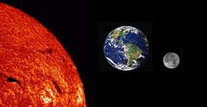 No palco os astros: Sol, Terra e Lua!