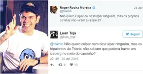 Internautas ironizam tuíte de Roger sobre queda de ciclovia no Rio de Janeiro