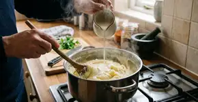 Leite na água do purê de batata: o que acontece quando ele é colocado ainda fervendo durante o preparo