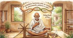 Citação do dia, de Mahatma Gandhi: “A felicidade é quando o que você pensa, diz e faz estão em harmonia.”