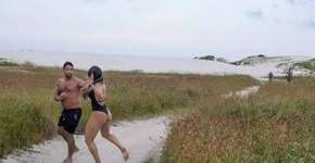 Homem se masturba na praia e apanha de lutadora de MMA