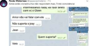 ‘Pavão Misterioso’ publica prints de supostas conversas hackeadas