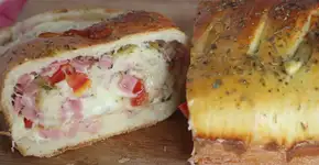Pão pizza bem recheado e prático para você saborear em casa