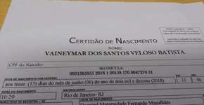 Pai ‘registra’ bebê de Vaineymar, contrariando a mãe da criança
