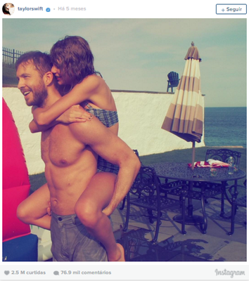 3º lugar: Taylor Swift, mais de 2,5 milhões de likes 