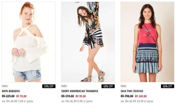 Peças da Farm em promoção