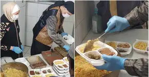 Refugiados sírios doam marmitas de comida árabe a idosos em SP