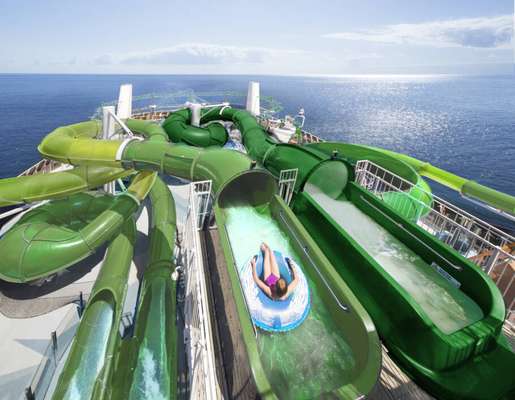 Complexo aquático Wild Forest Aquapark, do MSC Grandiosa