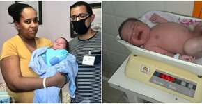 Em parto normal, mulher dá à luz bebê com mais de cinco quilos