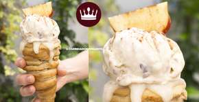 Cone cinnamon roll: casquinha açucarada para comer com sorvete