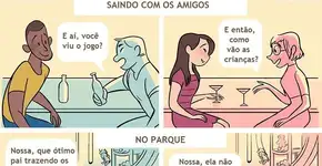 Quadrinhos mostram como sociedade trata pais e mães