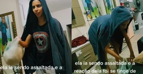 Jovem escapa de assalto fingindo mexer no lixo