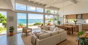 Eles herdaram uma casa escura e a remodelaram para transformá-la em um verdadeiro sonho de praia