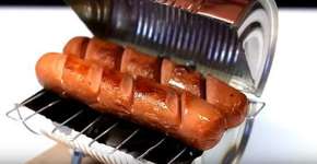 Lata de alumínio é base para fazer minichurrasqueira artesanal