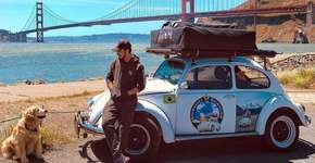 Morre influencer brasileiro que viajava de fusca com seu cachorro