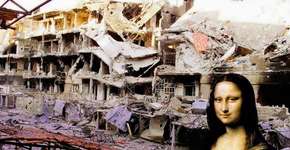 Artista sírio inclui pinturas históricas em paisagens de cidades destruídas pela Guerra Civil