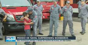 Menino de 8 anos pede abraço dos Bombeiros de presente de Natal