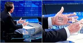 Bolsonaro volta a usar cola em debate no JN e vira piada na web